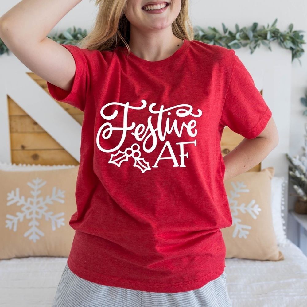 Christmas festive AF graphic tee, kindness shirt, holiday shirt